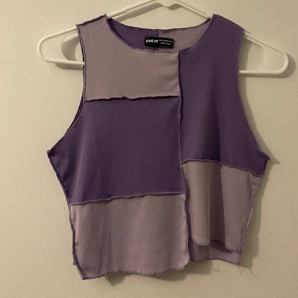 Cropped asymmetrical tank top